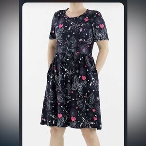 Pawlie Butterfly Love Short Sleeve Skater Dress Knee Length Size XS/S